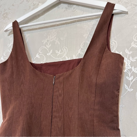 Staud Portrait Maxi Dress Gown Chocolate Brown Size 4 - Picture 8 of 13